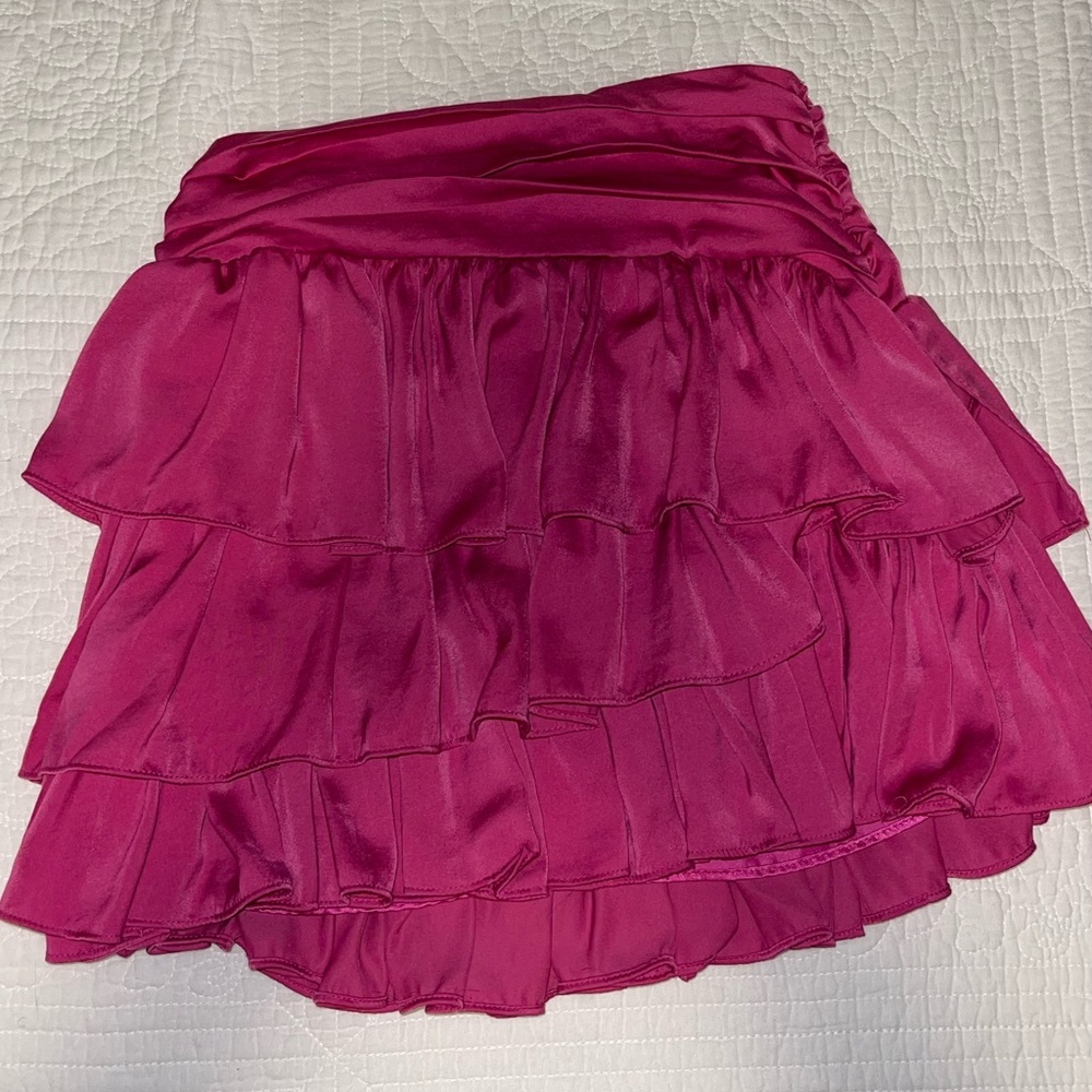 DO+BE Vibrant Fuchsia Mini Ruffle Skirt